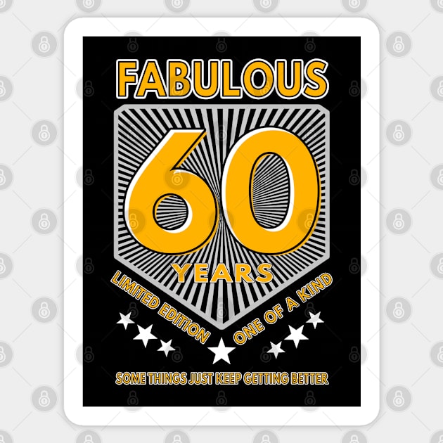 60 and fabulous birthday Sticker by Moonsmile Products